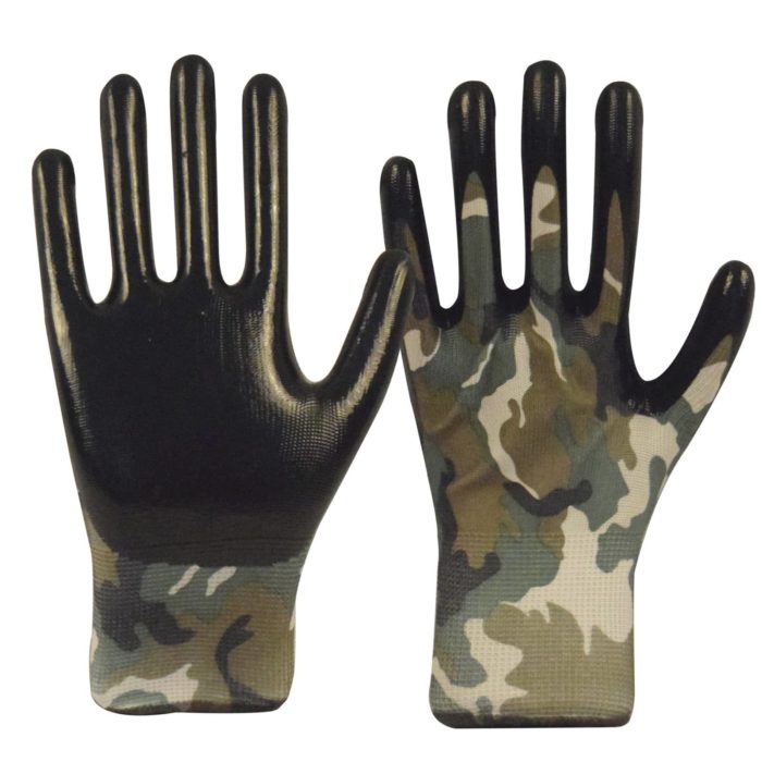 BS 210:MILITARY LINER: Smooth Nitrile Palm Coating Multi-Purpose Work Gloves - Image 4