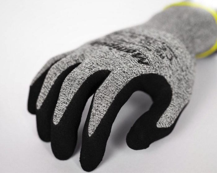 BS400: Safety Work Gloves nylon & spandex sandy nitrile coated abrasion excellent dexterity and comfortable and Oil Resistant grip ideal for general purpose breathable & washable. - Image 4