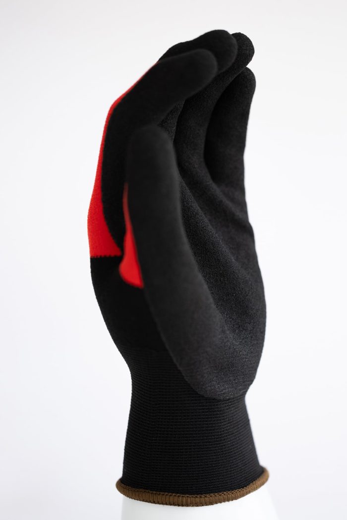 BS 444: Safety Work Gloves nylon & spandex sandy nitrile coated abrasion excellent dexterity and comfortable and Oil Resistant grip ideal for general purpose breathable & washable. - Image 3