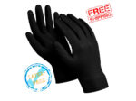 BS T02 (Pack of 50)  Black Diamond Textured extra thick nitrile gloves perfect grip disposable work gloves assembly protection gloves powder-free latex rubber-free