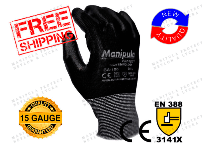 BS 100: Safety Work Gloves high-quality Polyurethane coating with grip on palm excellent dexterity and comfortable for men & women Ideal for warehouse automotive garden -- - Image 1