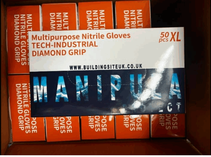 orange textured nitrile gloves